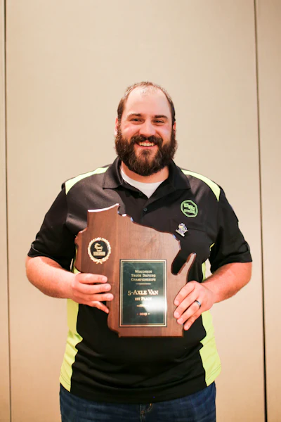 Contract Transport Services driver Charles Cappelle won first place in Wisconsin's 5-axle class. (Image Courtesy of Wisconsin Motor Carriers Association)