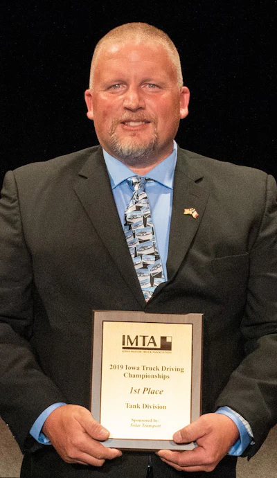 Casey's General Stores driver George Foster won first place in the tank truck class. (Image Courtesy of Iowa Motor Truck Association)