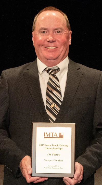Schuster Co. driver George Lundahl won first place in the sleeper berth class. (Image Courtesy of Iowa Motor Truck Association)