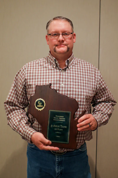 XPO Logistics driver Tom Fullerton won first place in the tanker class. (Image Courtesy of Wisconsin Motor Carriers Association)