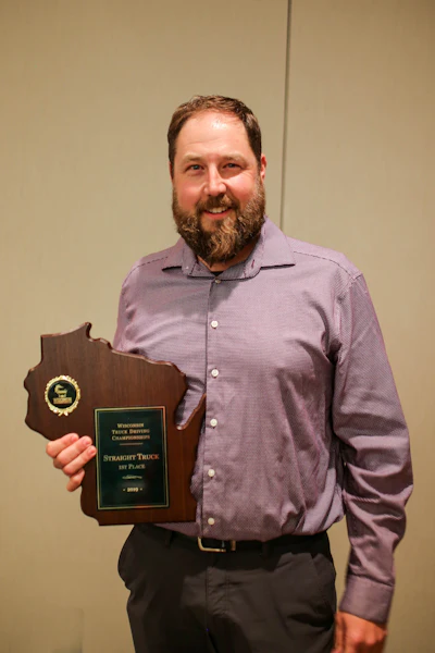 FedEx Freight driver Zachary Bogstad won first place in Wisconsin's straight truck class. (Image Courtesy of Wisconsin Motor Carriers Association)
