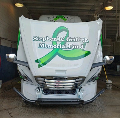 The truck features emblems for the Stephen K. Griffith Memorial Fund and Garrison Gives Hope. (Image Courtesy of Lucy Fulsom)