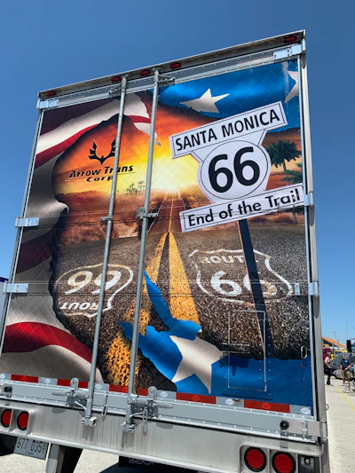 Rear view of Keith Williams’ 2018 Utility trailer. (Image Courtesy of Walcott Truckers Jamboree | Iowa 80 Truckstop)