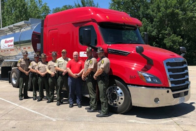 Illinois troopers and the truck they used to nail distracted drivers (Illinois State Police photo)