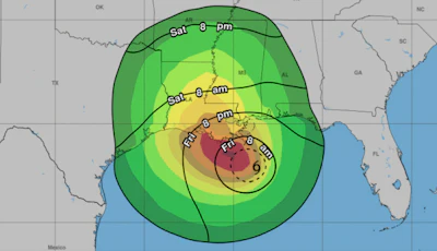National Weather Service map of Tropical Storm Barry