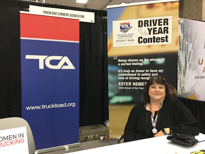 Truckload Carriers Association Company Driver of the Year Ester Nemeth, who drives for Bison Transport
