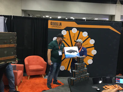 Jason Lederman won a Play Station 4 at the Gorilla Safety Fleet Management booth