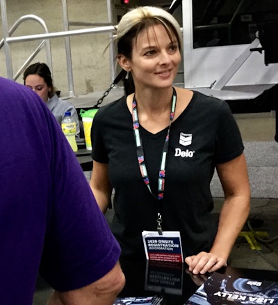 Lisa Kelly at Chevron Delo booth at GATS