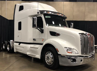 This newer model Peterbilt is on display at the GATS New Truck Pavilion.