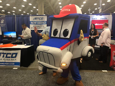 Trucking Moves America Forward mascot Safety Sammy was at GATS