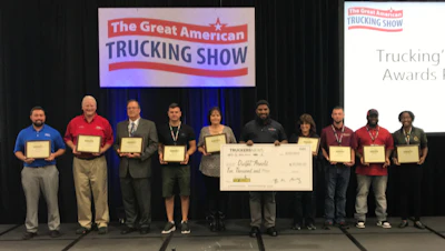 Trucking's Top Rookies were honored Friday at GATS. Dwight Arnold, a driver for Stevens Transport, was the winner.