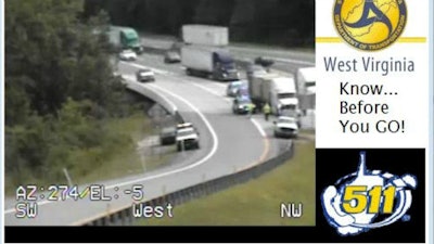 West Virginia traffic cam shows the end of the police chase there.