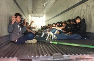 A U.S. trucker was arrested for trying to smuggle Mexican citizens into the U.S. (Boarder Patrol photo)