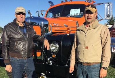 Rich Muys Sr. and Rich Muys Jr. wit their restored 1964 Mack B613