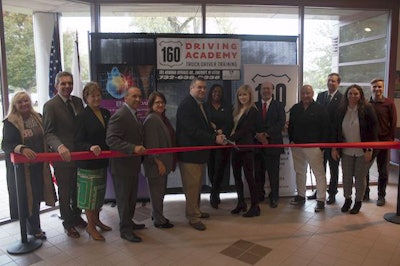 Representatives from Brookdale Community College and 160 Driving Academy celebrated the CDL programs opening Oct. 22 with a ribbon cutting ceremony. (Image Courtesy of Brookdale Community College)