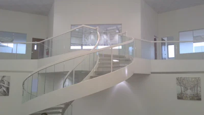 A winding staircase leads to the third level. (Image Courtesy of Mike Woolsey/KLLM Transport Services)