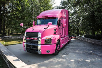 The “Pink Lady” will be on display at Mack Trucks’ world headquarters throughout October.