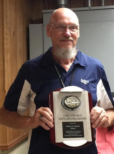 Holland driver Robert “RB” Wolford was honored for achieving three million safe driving miles. (Image Courtesy of Holland)