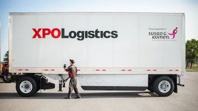 XPO Logistics is adding that Susan G. Komen logo to its company trucks. (Image Courtesy of XPO)