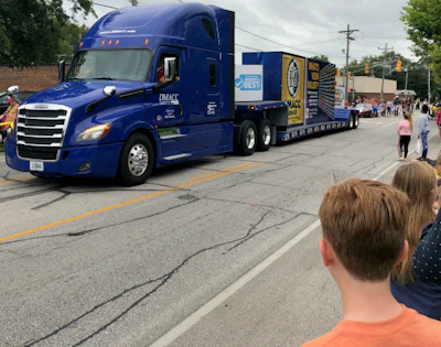 DMCAA’s Freightliner in a parade this summer (DMCAA photo)