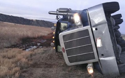 Tanker toppled in Idaho spills molasses (Idaho State Police photo)