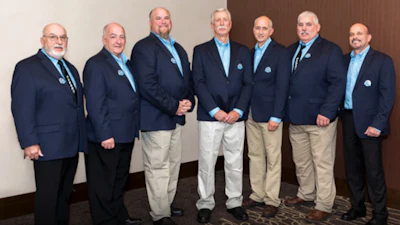 Honorees include (from left) Jerry Wood, David Pearson, Athern Archer, Jr., David Jones, Harold Legge, Charles Van Winkle and Melvin Bartsoff, Jr. Not Pictured: James Weiss. (Penske photo)