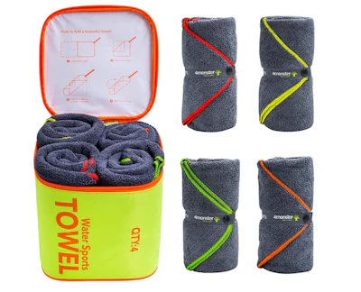 This four-pack of microfiber towels is ideal for life on the road. Fast-drying towels are 24' x 48'. On Amazon for $32.99.