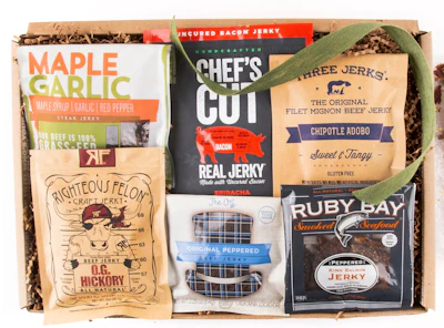 This sure ain't your everyday jerky. This is the good stuff, the kind your trucker deserves. The Big Jerk by the folks at The Mouth includes six kinds of gourmet jerky. Available online for $59.