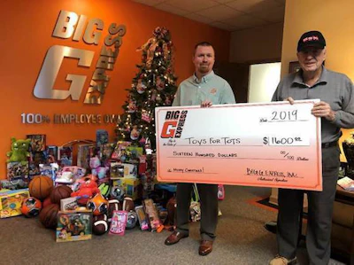 Employees at Big G Express raised $1,600 for Toys for Tots. (Image Courtesy of TMAF)