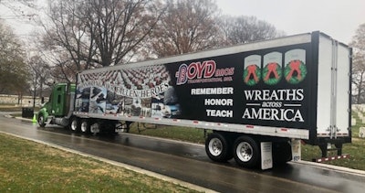 Boyd Bros. Transportation helped deliver wreaths for this year’s Wreaths Across America. (Image Courtesy of Boyd Bros. Transportation)