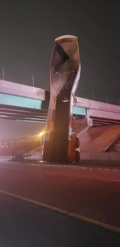 Dump trailer struck n overpass on Interstate 65 in Indiana Feb. 26 (ISP photos)