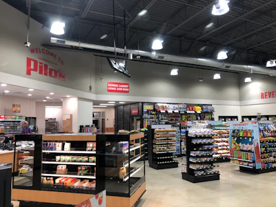 Inside the new Pilot Travel Center in Rochelle, Illinois