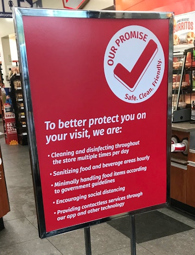 Sign inside a Pilot store