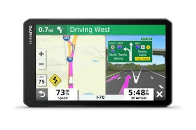 The Garmin dēzl OTR700 has an easy-to-read HD touchscreen