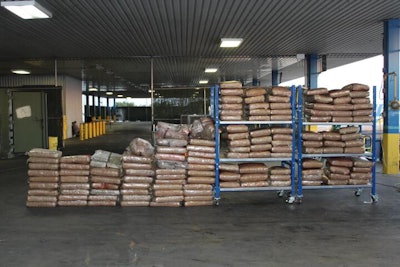 Packages containing nearly 1,563 pounds of marijuana seized by CBP officers at World Trade Bridge. (CBP photo)