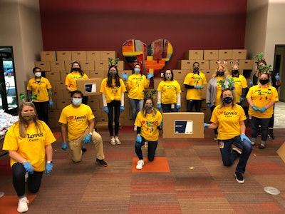 Some of the Love’s employees who helped distribute food to military families in need
