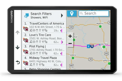 Garmin's dēzl OTR1000 GPS truck navigator