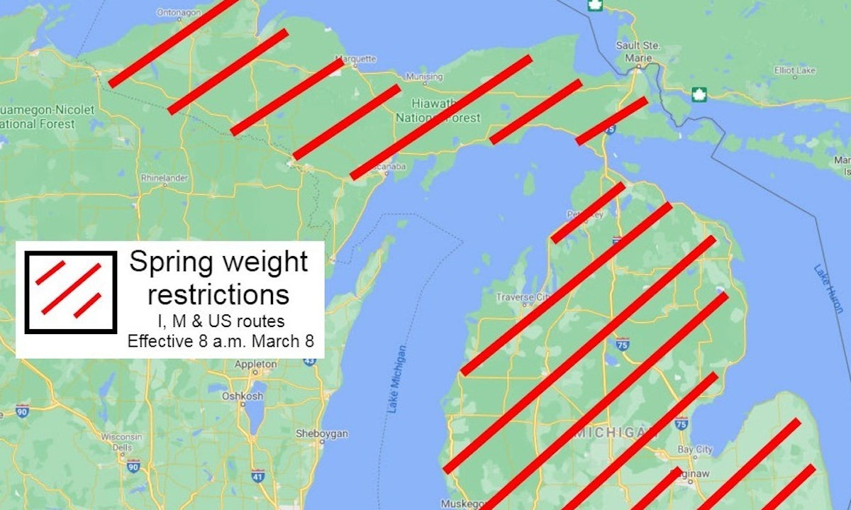 Michigan expands spring weight restrictions to all roads Truckers News