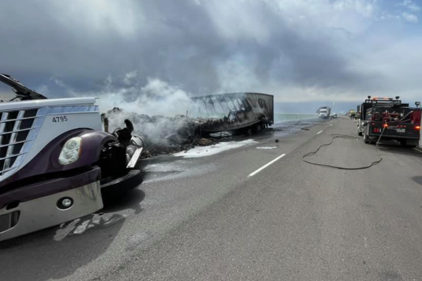 Both drivers were injured in this two-truck crash in Texas. (Stratford Volunteer Fire Department photos)