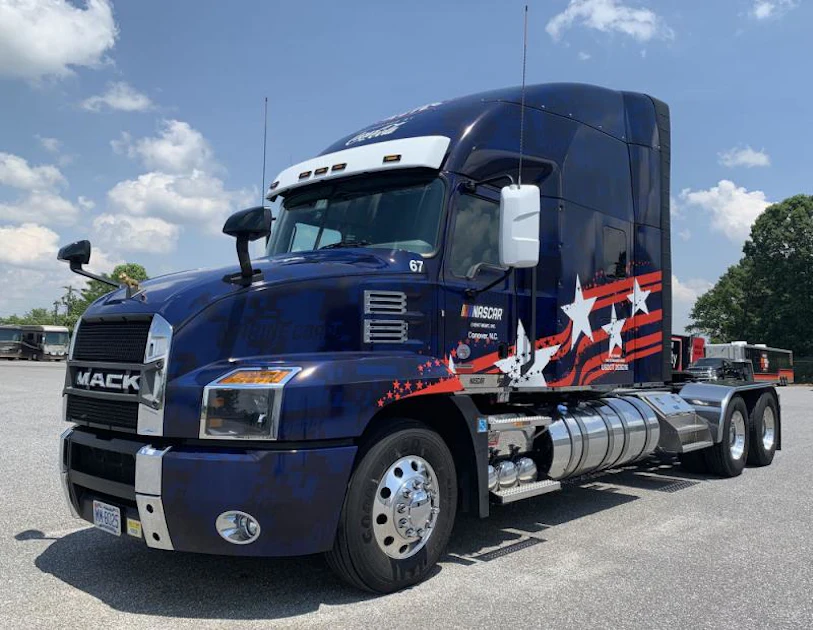 Mack Racing Livery Custom-wrapped Mack Anthem NASCAR haulers honor military | Truckers News