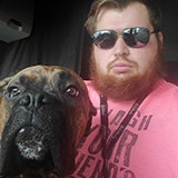Logan Hughes, from Jacksonville, North Carolina, and his dog Chance