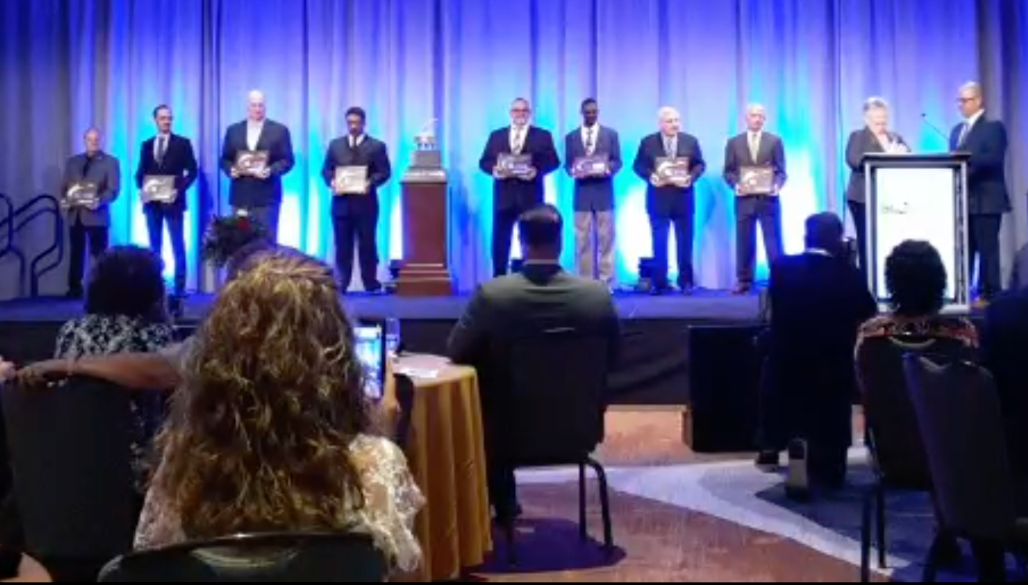 Finalists on stage during the Facebook Live stream of the award ceremony