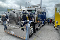 Marcel Pontbriand's 1989 Peterbilt 379 and 2015 Great Dane trailer 'Cowboy of the Road' won the coveted Trucker's Choice award.