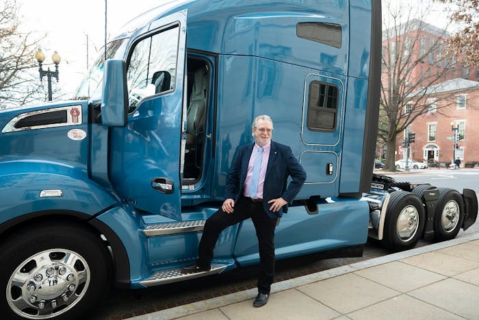 Jimmy Reddell of Stevens Transport with his new Kenworth T680