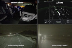A screenshot from TuSimple video of its truck trip Dec. 22 in Arizona