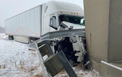 Tractor-trailer accident on Interstate 72 in Illinois.