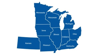 Map of the Midwest