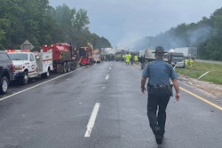 Police officer at accident scene