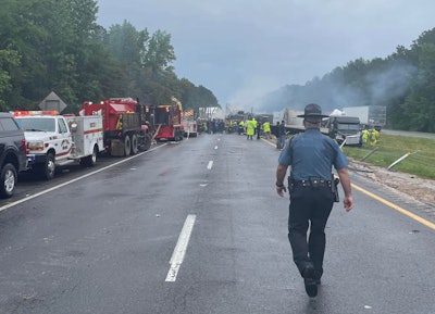 Police officer at accident scene