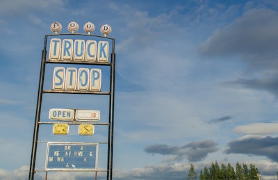 Truck stop sign